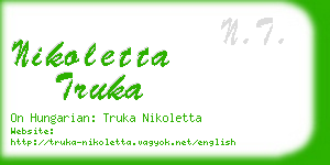 nikoletta truka business card